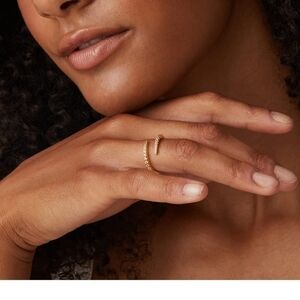 14k Gold Open Twist Eternity Diamond Band 925